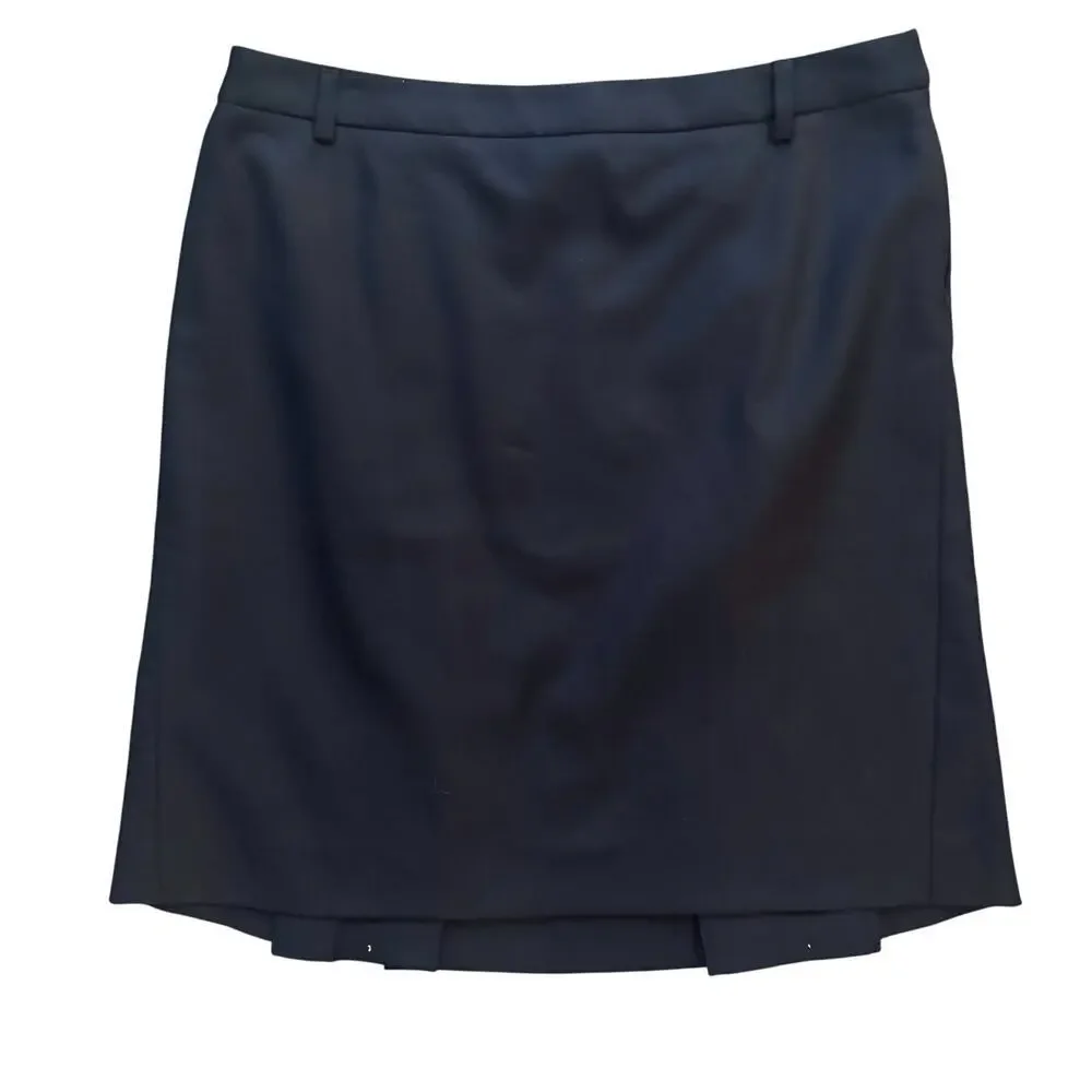 VTG J. Crew 100% Wool Skirt Womens Sz. 10 Black Professional Pencil Academia
